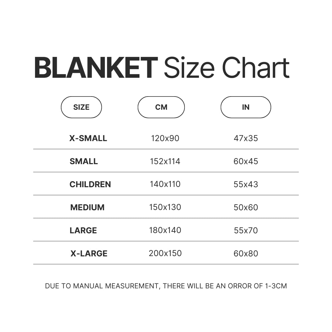Blanket Size Chart - Clash Of Clans Merch