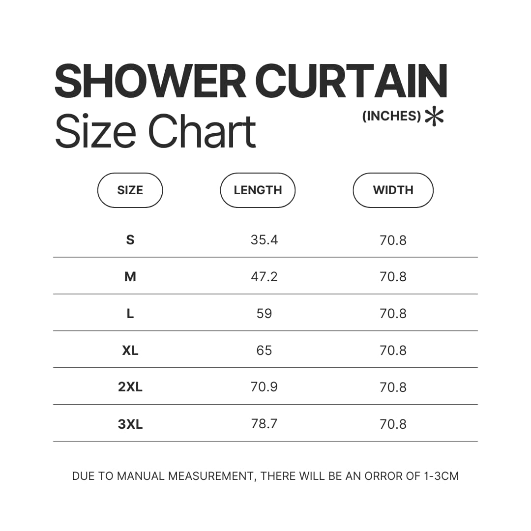 Shower Curtain Size Chart - Clash Of Clans Merch