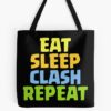 Eat Sleep Clash Repeat Funny Gift Tote Bag Official Clash Of Clans Merch