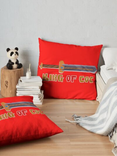 King Of Coc Throw Pillow Official Clash Of Clans Merch