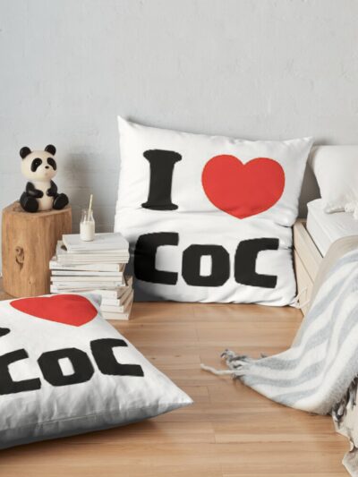 I Love Coc Art Throw Pillow Official Clash Of Clans Merch