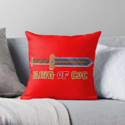 King Of Coc Throw Pillow Official Clash Of Clans Merch