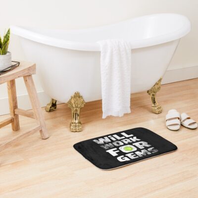 Will Work For Gems Funny Gift Bath Mat Official Clash Of Clans Merch