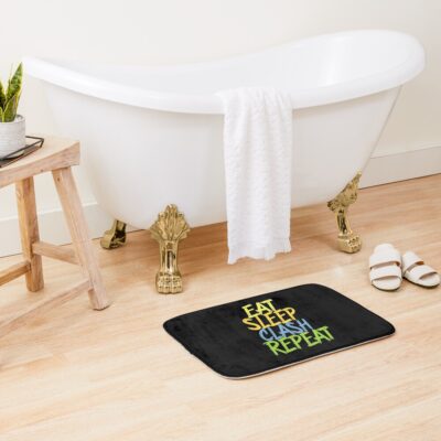 Eat Sleep Clash Repeat Funny Bath Mat Official Clash Of Clans Merch