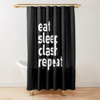 Eat Sleep Clash Repeat Shower Curtain Official Clash Of Clans Merch